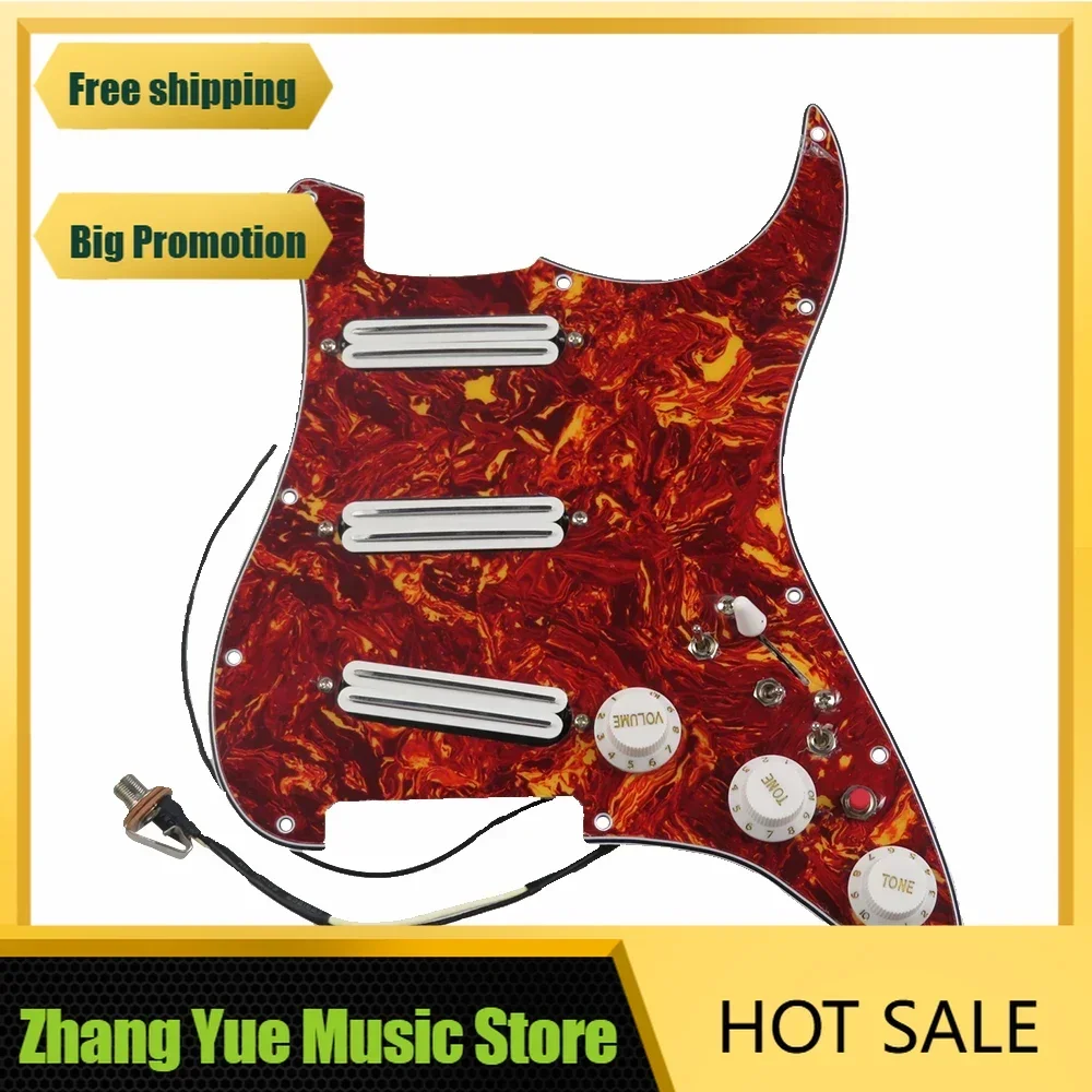 HX--brand new-Red Tortoise Pickguard White Pickups Dual heat track Humbucker Pickups Versatility Pre-Wired Pickguard