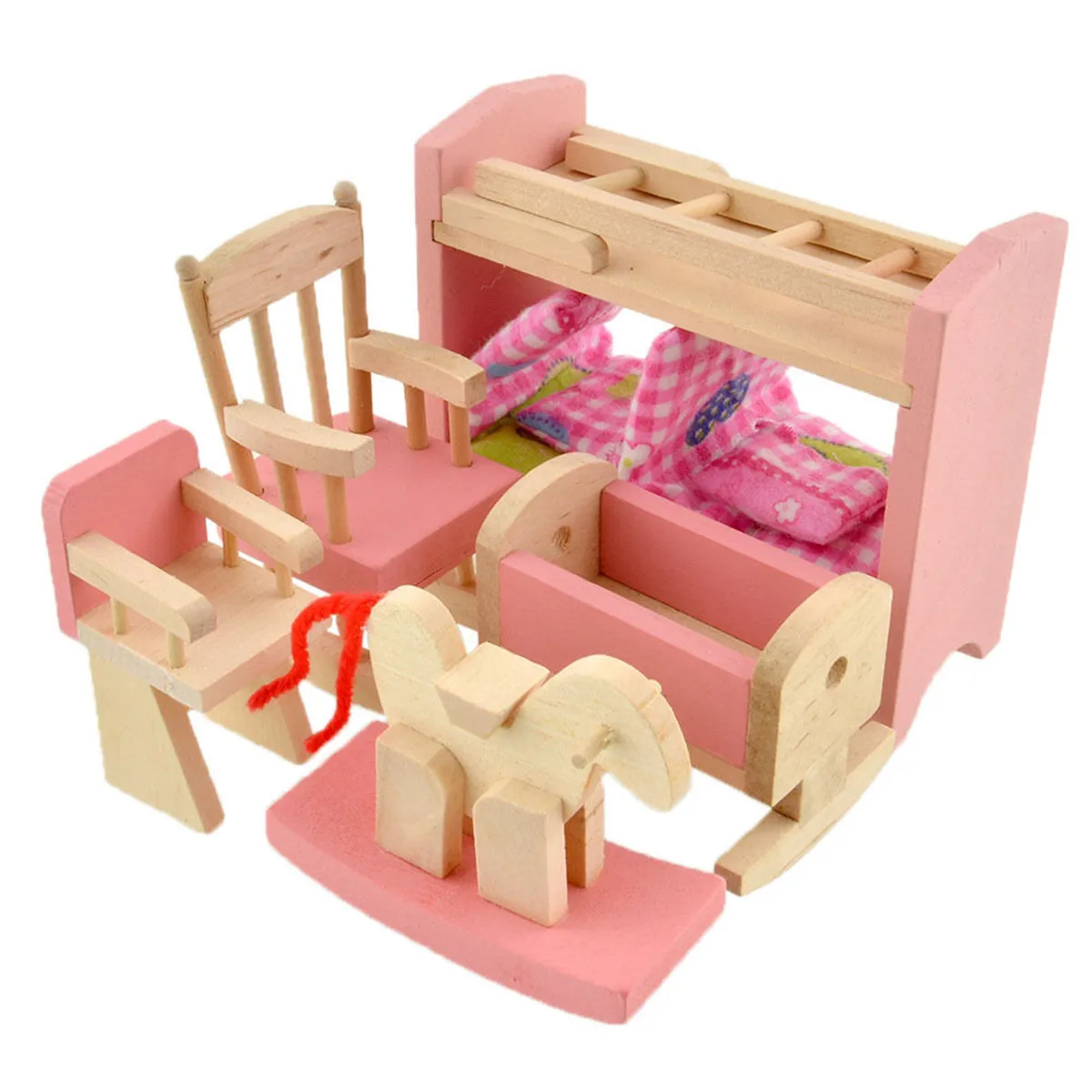 

Wooden Miniature Furniture Set House Bathroom Funiture Kids Toy GiftFurniture H made Traditional Workmanship Mini