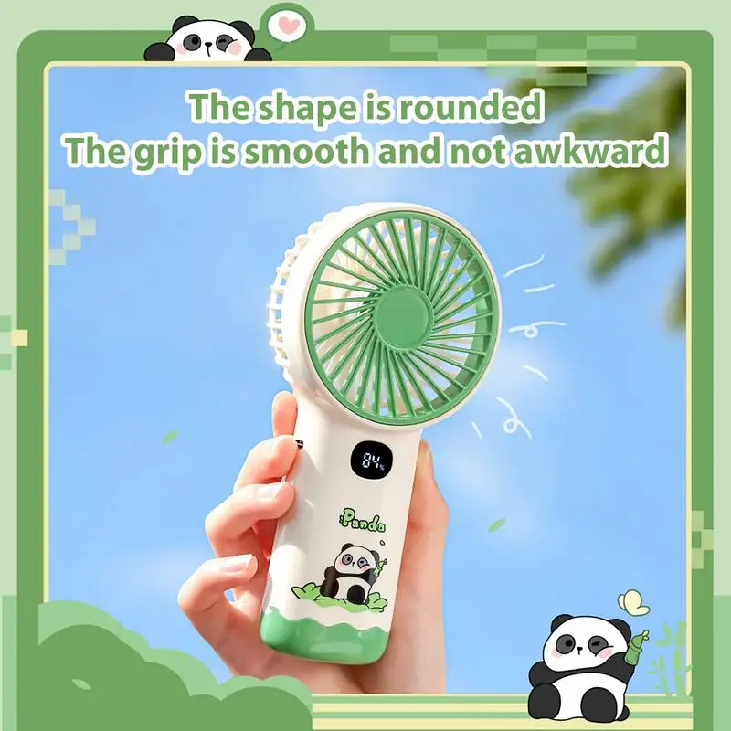 

Small Pocket Fan 5 Speeds Panda Pattern Personal Fans Battery Operated Cooler Convenient Handheld Cooling Accessories For