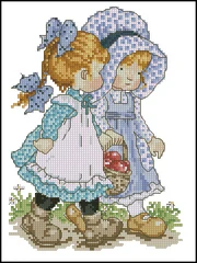 NN-Self-matching Cotton Cross Stitch, RS Cotton, comes with No Prints, Mary Jane, Two Good Friends