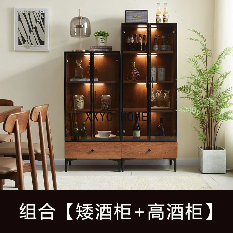 

Solid Wood Wine Cabinet Display Living Room Wall Home Small Floor Small Wine Cabinet
