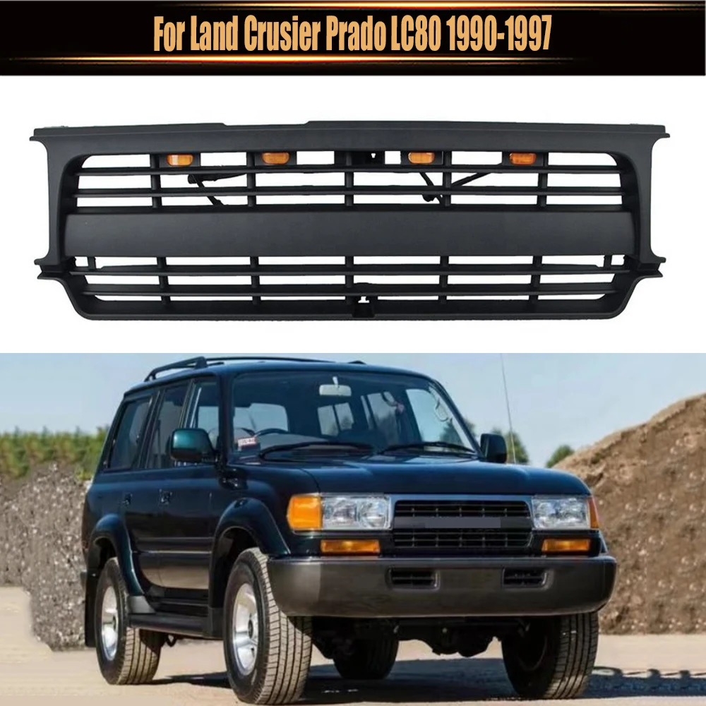 

For Land Crusier Prado LC80 1990-1997 Auto Parts Other Exterior Accessories Modified Front Racing Grille Car Grills ABS Mask Fit