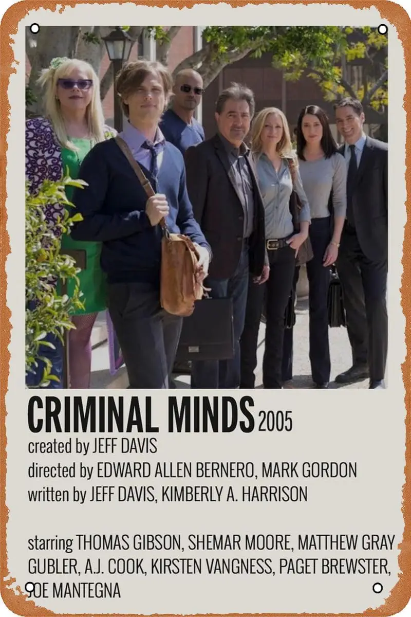 Criminal Minds Poster Tin Sign Vintage Style Metal Sign for Wall Decor 8x12 Inch sign sign