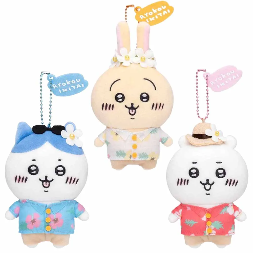 Anime Chiikawas Hachiware Usagi Tourism Sightseeing Series Plush Doll Toys Cartoon Cute Plushie Pendant Decoration Keychain 12Cm