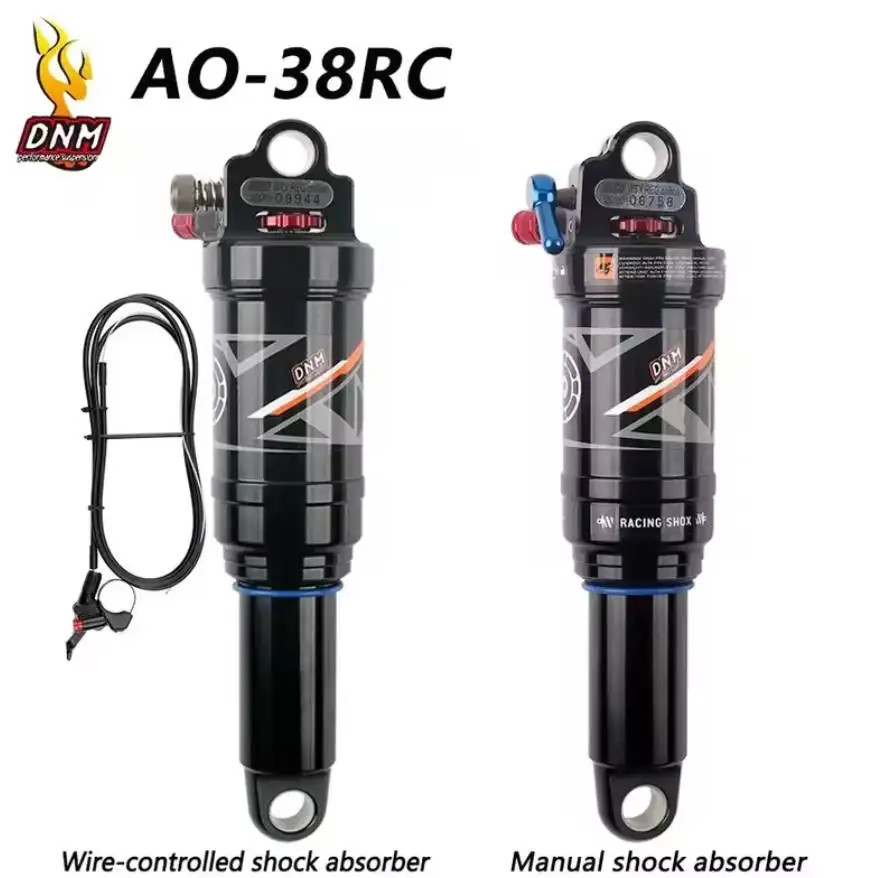 DNM AO-38RC Air Rear Shock Air Pressure Adjustable 165mm 190mm 200mm Folding Bike Mountain Bike Bicycle Rear Shock Absorber