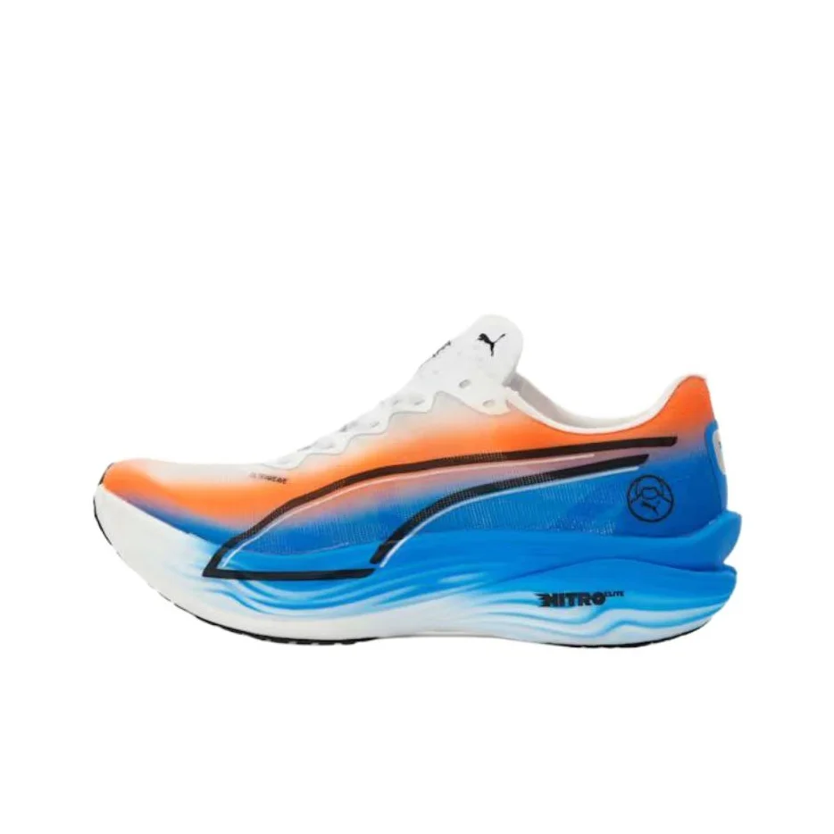 

PUMA Deviate NITRO Elite 3 Lightweight Running Shoes Men's White Orange Blue 313420-01