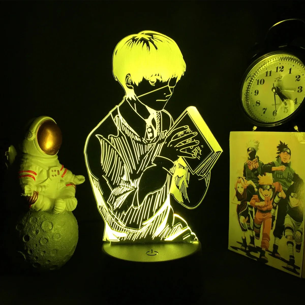 Anime Tokyo Ghoul Glowing Acrylic Stand Ken Kaneki Figure Nightlight for Reading Room Decor Light Gift for Birthday Table Lamp