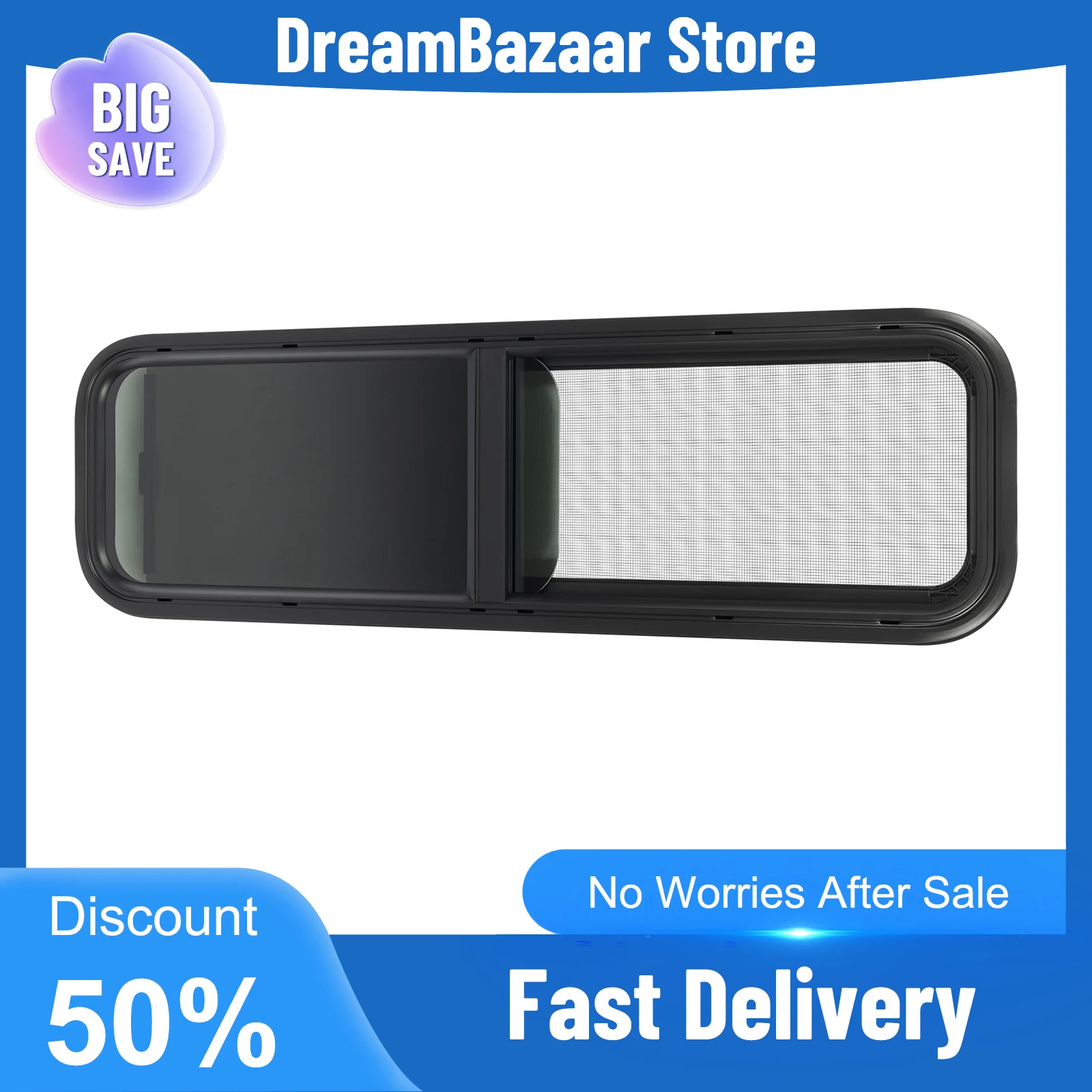 نافذة RV لمقطورة الدمعة العالمي RV تركيب جانبي تهوية الخصوصية يناسب 2-6 مللي متر 48-55 مللي متر سمك الصفائح المعدنية