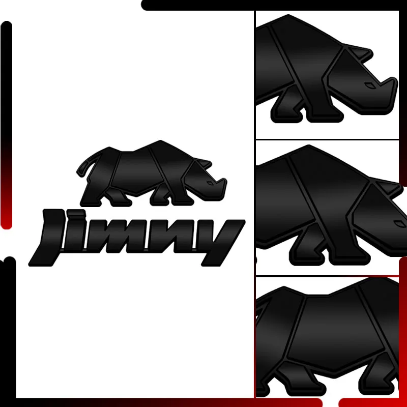 For Jimny Rhino Rhinoceros Grille Badge Car Body Emblem 3D Metal Tail Sticker JB43 JB23 JB64 JB74 JA11 JB31 JB33