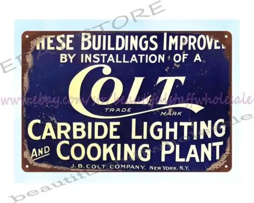 Tin Plaque home furnishings COLT CARBIDE LIGHTING metal tin sign