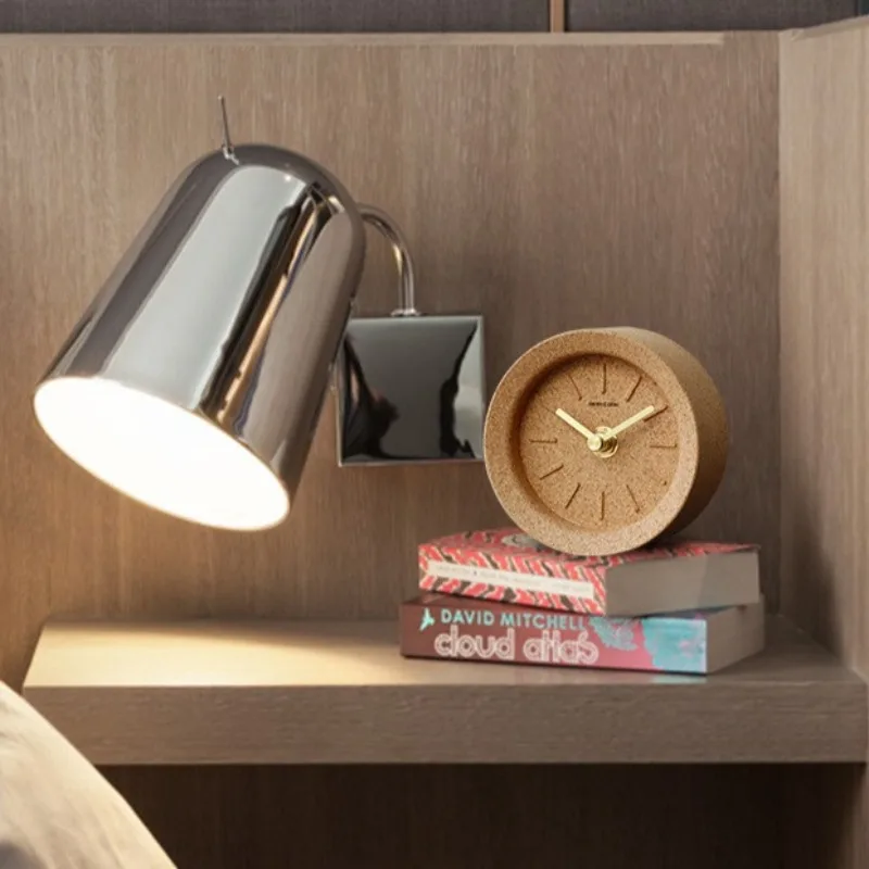 European Simple Cork Table Clock Environmentally Friendly Materials Desktop Decorative Clock Quartz Silent Watch Home Decor