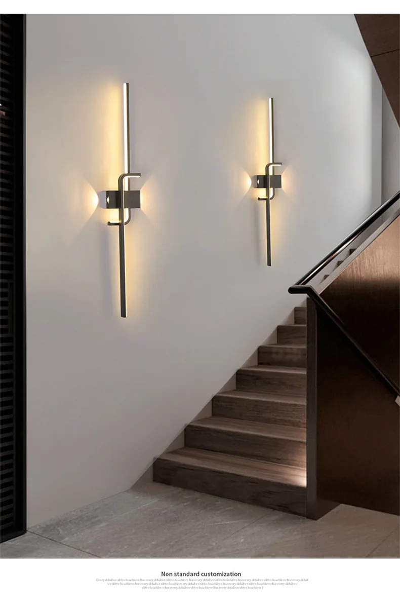 A  New minimalist line wall light LED strip living room background wall corridor staircase corridor light strip spotlight