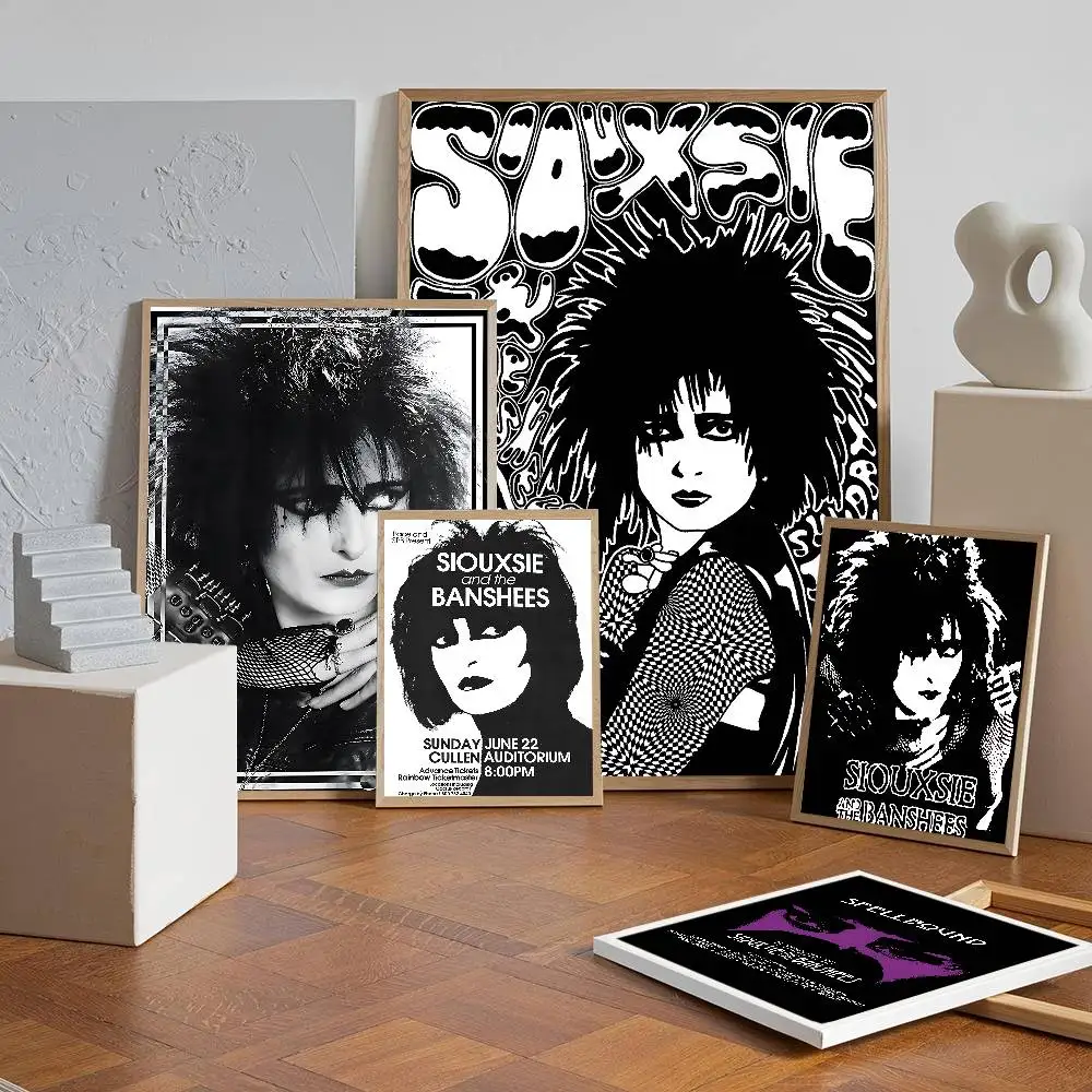 S-Siouxsie And The B-Banshees ملصق ورق أبيض عتيق لغرفة البار مقهى ديكور لوحة زخرفية عتيقة #5