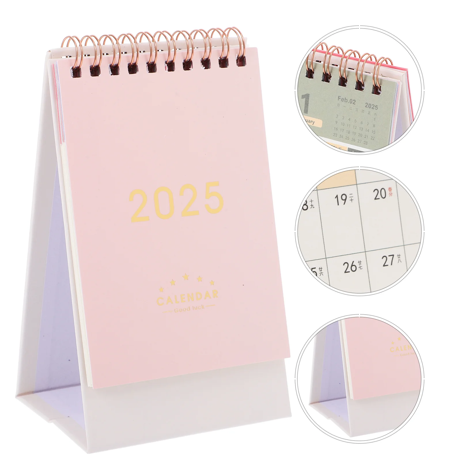 Desk Calendar Countdown Small Table Planner The Circle Desktop Standing Flip Green New Year Mini Baby