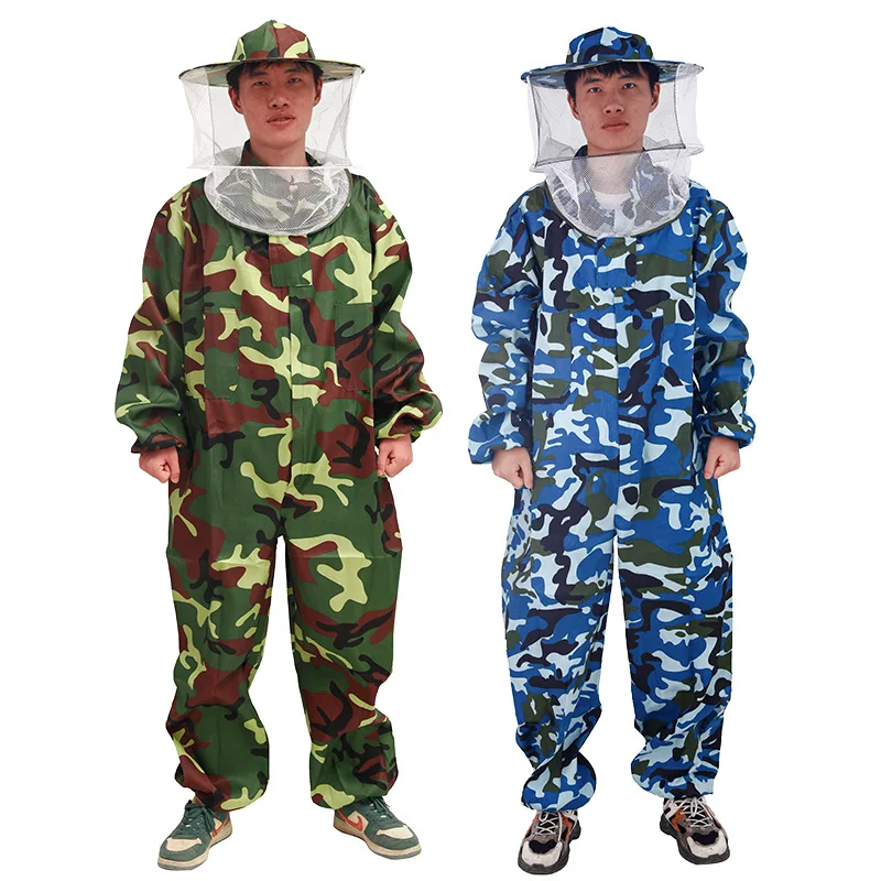 Beekeeping White One-piece Round Hat Anti-Bee Suit Veil Jacket One-piece Bee Suit Breathable Gloves Bee Suit