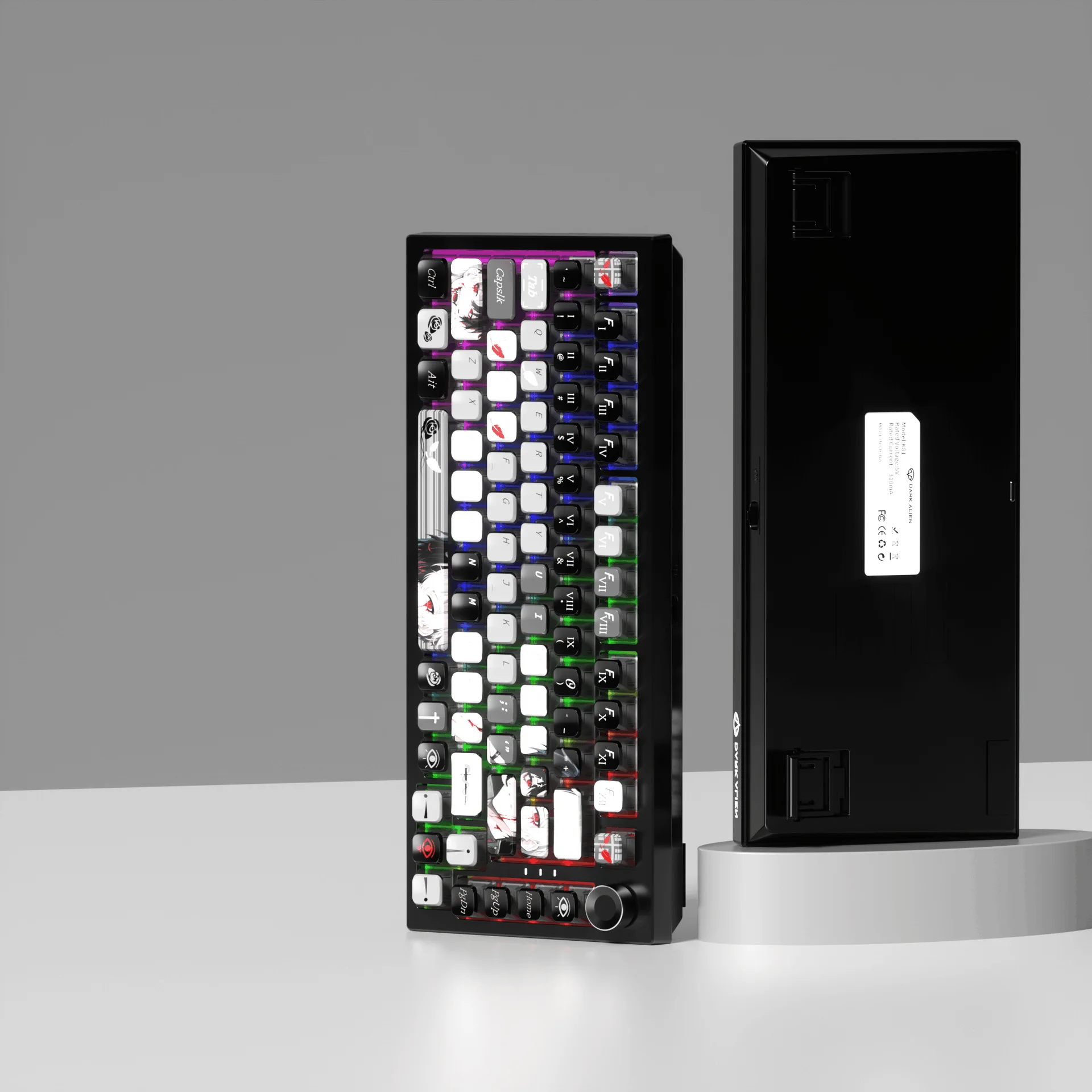 Dark Night Scarlet Fantasy - Teclas negras - Juego completo de teclas PBT de sublimación de 118 teclas, universales para teclados mecánicos