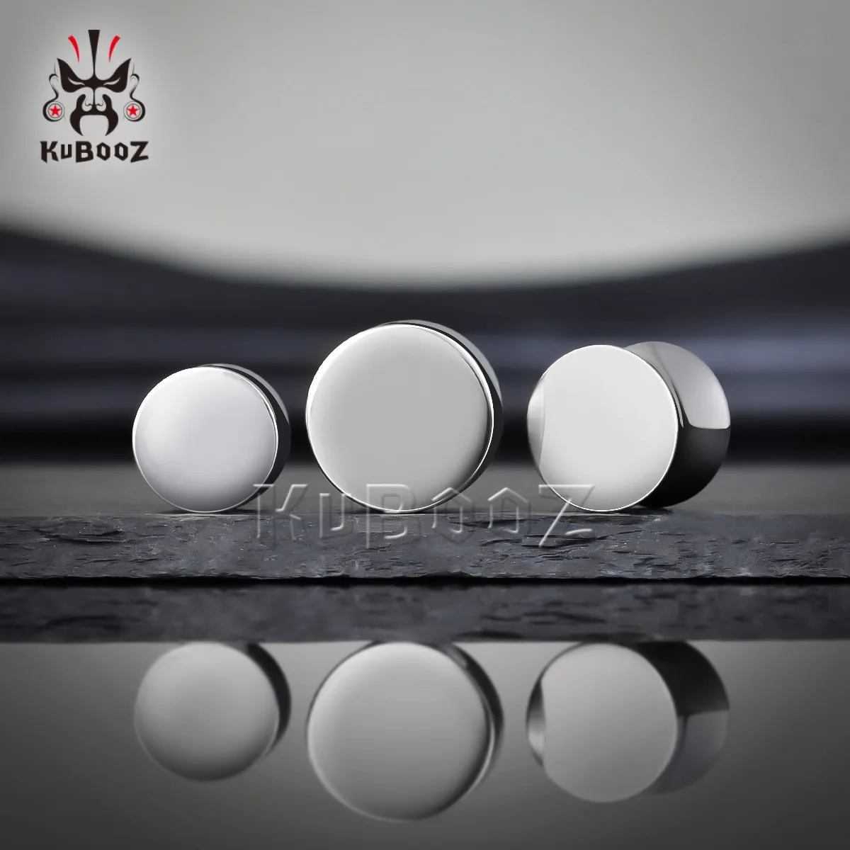 KUBOOZ Titanium​ Solid Ear Plugs Expanders Piercing Ring Gauges Body Jewelry Earrings 2PCS