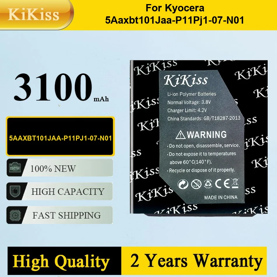 

3100Mah Kikiss Battery 5AAXBT101JAA-P11PJ1-07-N01 For Kyocera