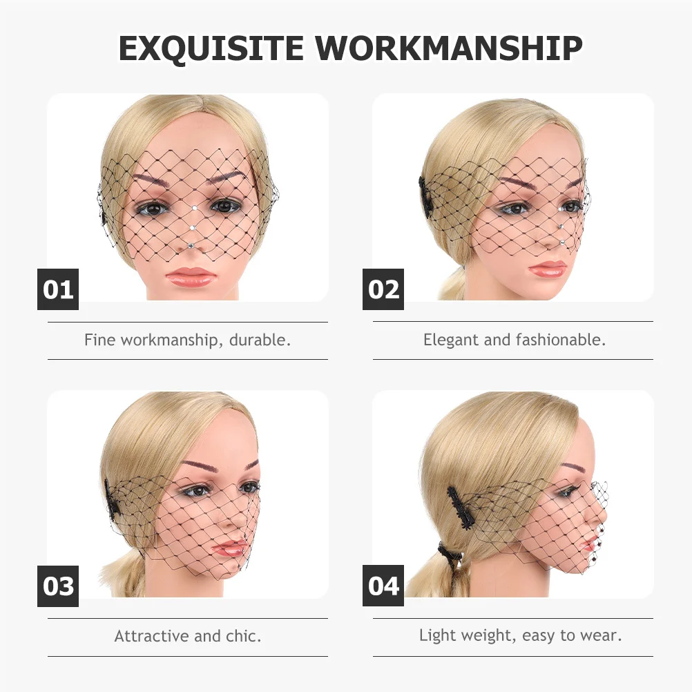 

Rhinestone Mesh Veil Headband Elegant Fascinator For Women Wedding Tea Party Church Horse Racing Event Dressy Hat Accessory