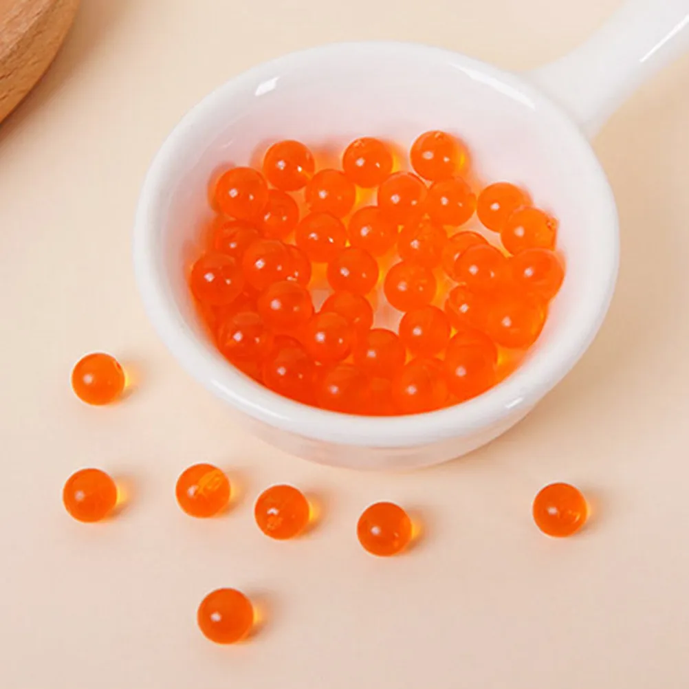 

100Pcs Lifelike Japanese Sushi Play Food Set Realistic Fish Roe Miniatures for Kids Pretend Cooking DIY Sushi Bowls Kitchen