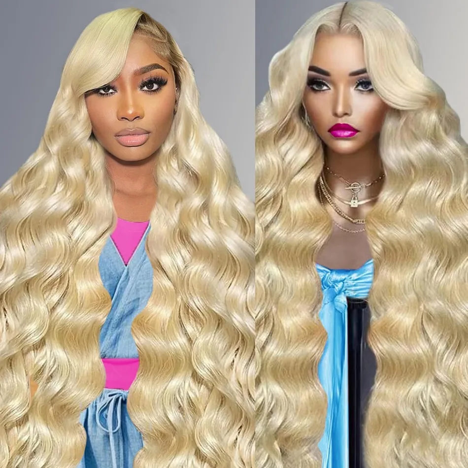 

613 Blonde Human Hair Wig Body Wave Lace Front Wigs 13X6 250 Density 100% Human Hair For Women Preplucked Brazilian Wig 38 Inch