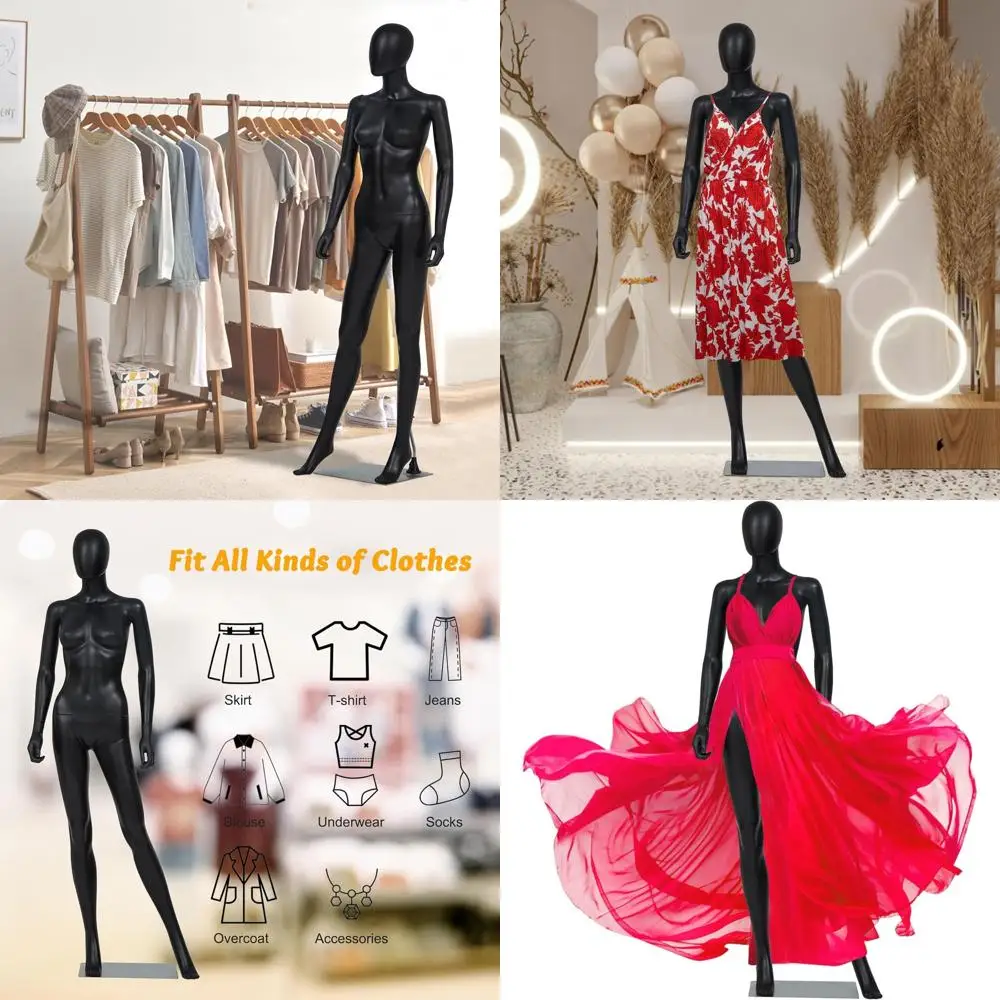 

Adjustable Full-Body Mannequin with Realistic Design for Sewing, Market, and Shop Window Displays in Black