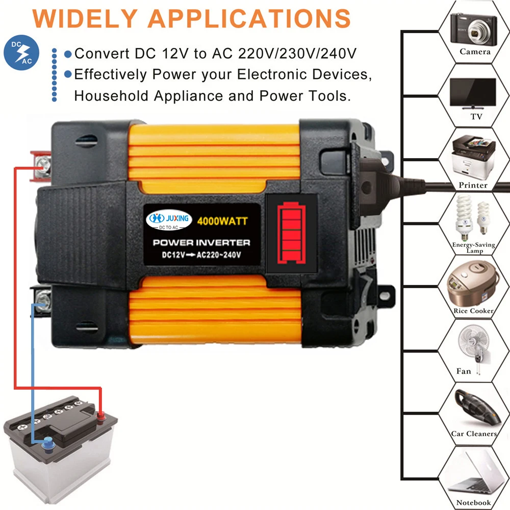 JUXING 4000W Solar System : 4000W  DC TO AC Power Inverter ，18W Solar Panels and 30A Smart LCD Display Solar Charge Controller