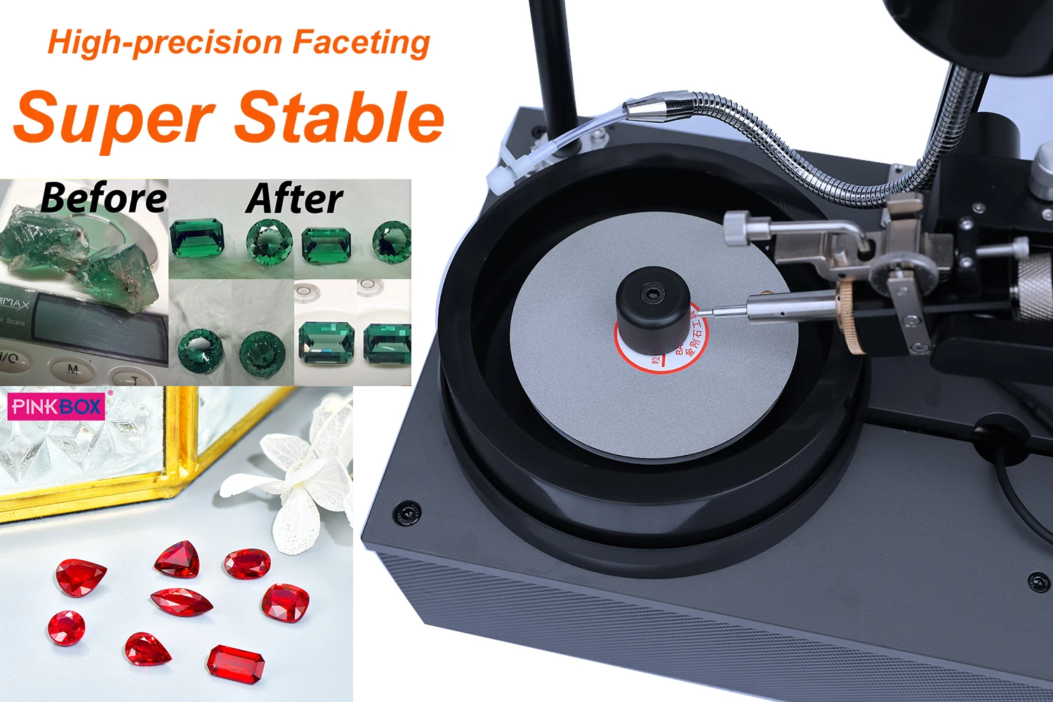 New Arrival Gem Lapidary Machine Gemstone Faceting Machine Faceting Hand with Index 96 Speed Control Gemstone Faceting