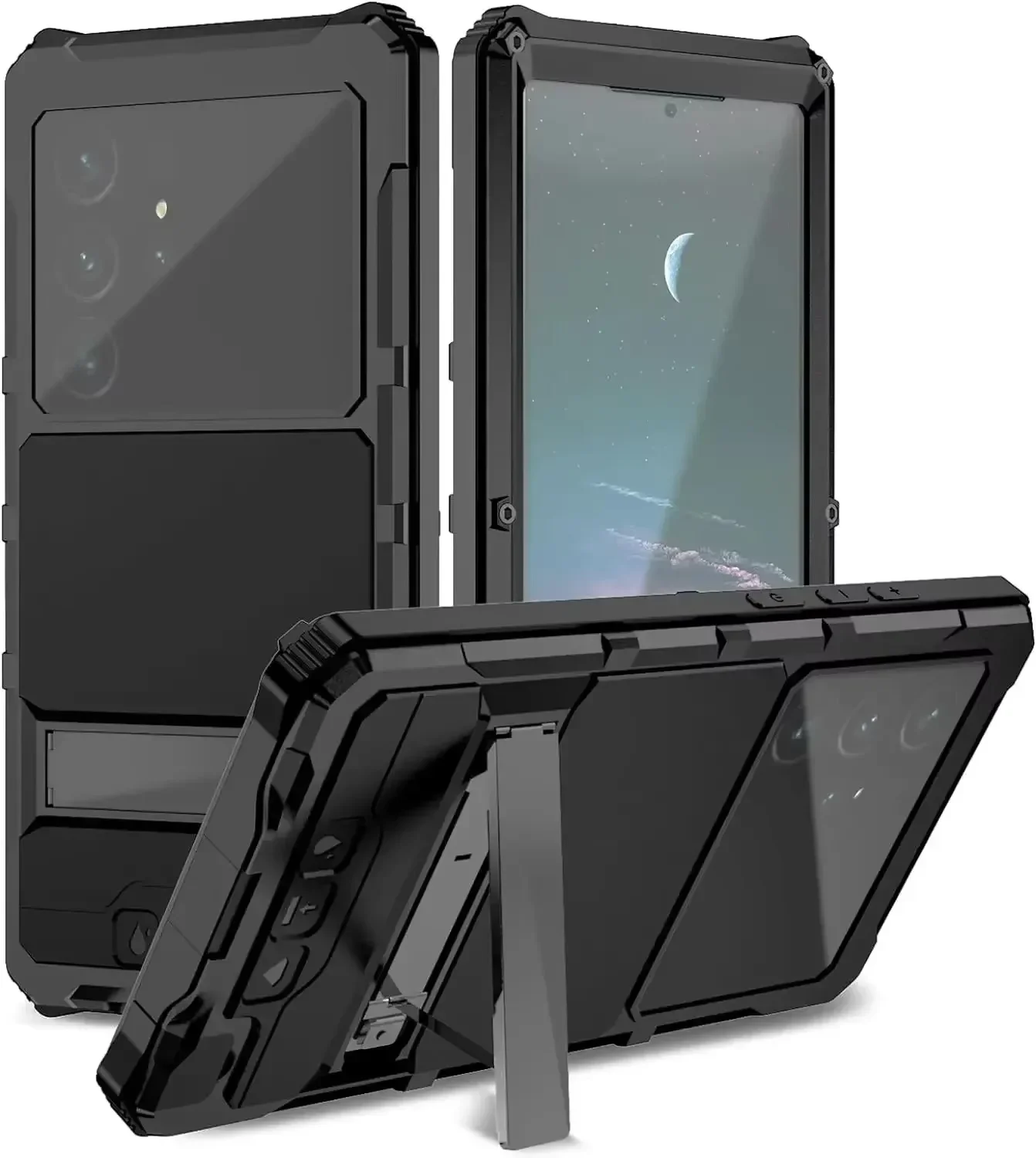 

Противоударный защитный чехол для телефона Samsung Galaxy S25 S24 S23 S22 Ultra, объектив для всего тела, сверхпрочный металлический военный чехол