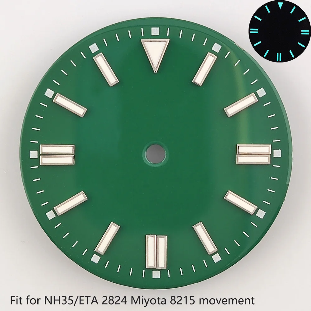 Dial suitable for NH35/ETA 2824 Miyota 8215 movement 28.5mm dial blue green luminous accessories