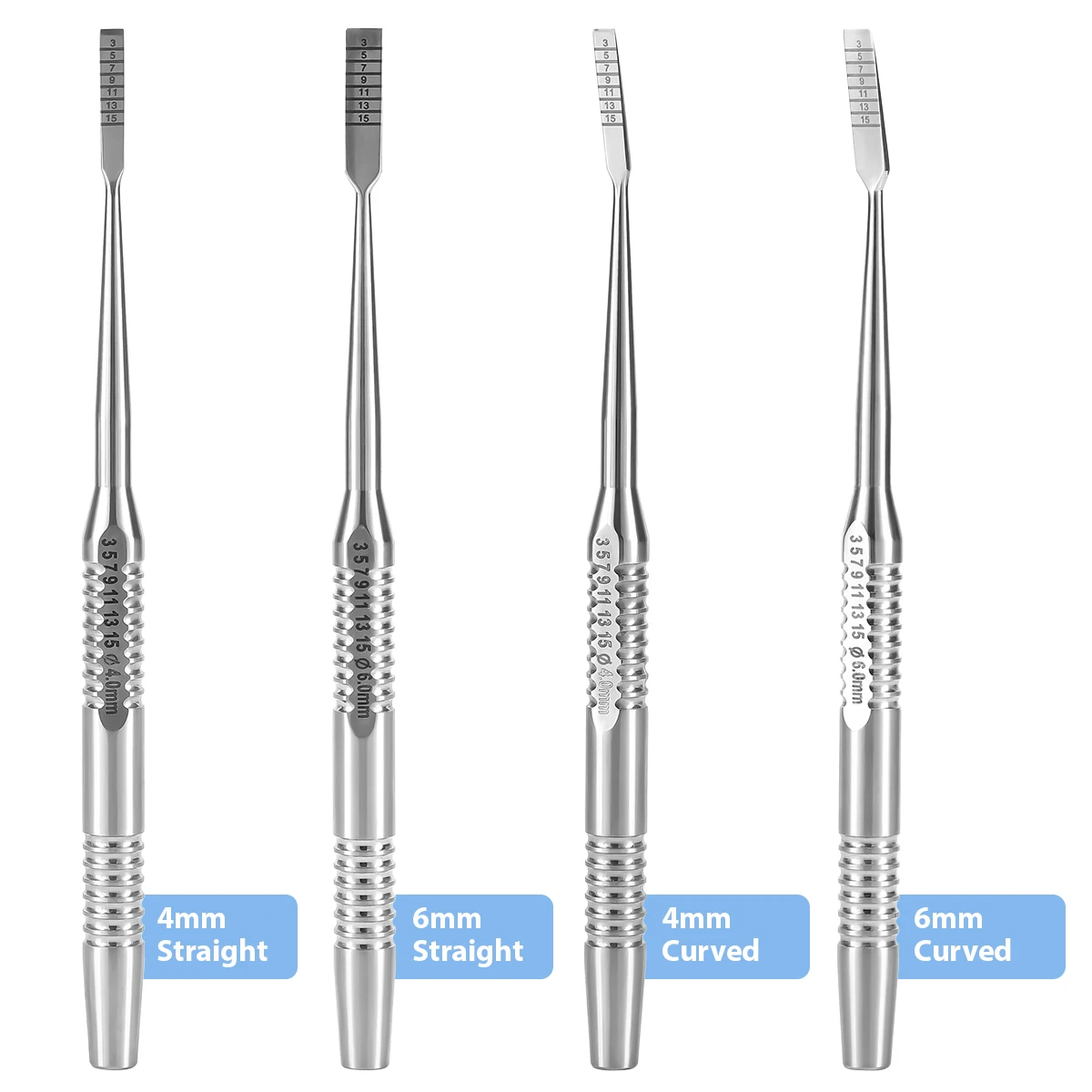 JOY DENTAL 4pcs/set Dental Bone Knife Stainless Steel Dental Implant Instrument 16.5cm Autoclave Dentist Tools