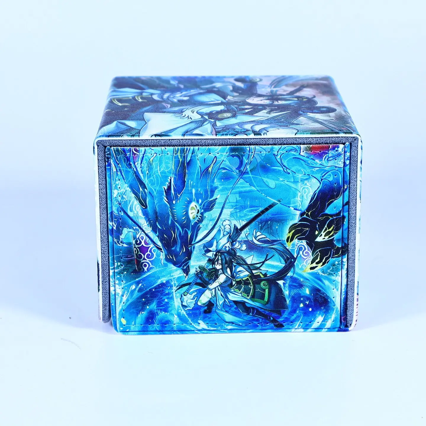 Yu-Gi-Oh! Diy Board Game Card Box Mikumari The Sealing Deity Ashtra PU Magnetic Large-capacity Game Collection Card Storage Box view 4