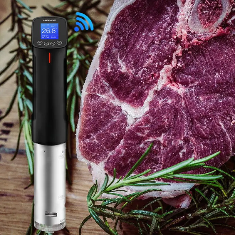 Imagem -05 - Inkbird-sous Vide Fogão a Vácuo com Display Digital Lcd Aquecedor Circulador de Imersão Fogão Lento Função Reserva 220v Isv100w