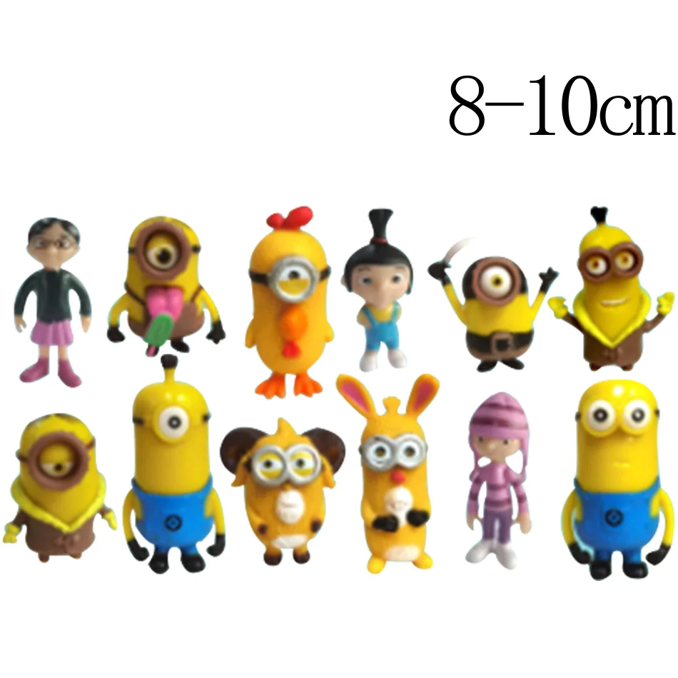 Anime 2-24pcs minions Blind Box figures Box game Doll Figure PVC model Toys desktop Decorative Kids birthday Christmas Gifts