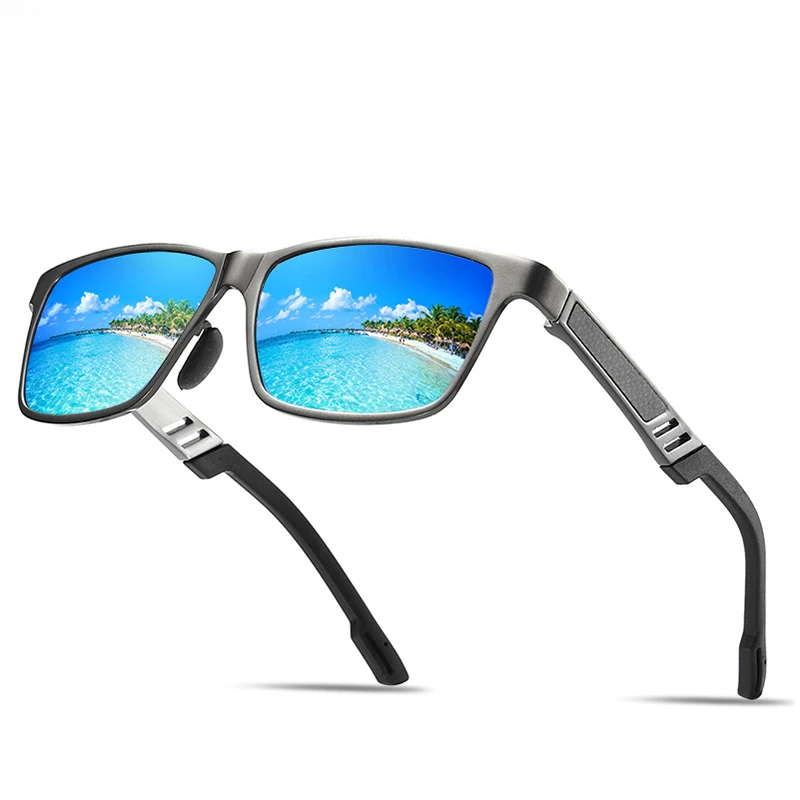 Men aluminium magnesium polarizing sunglasses dazzle colour film driving glasses fishing leg spring motorcycle running travel