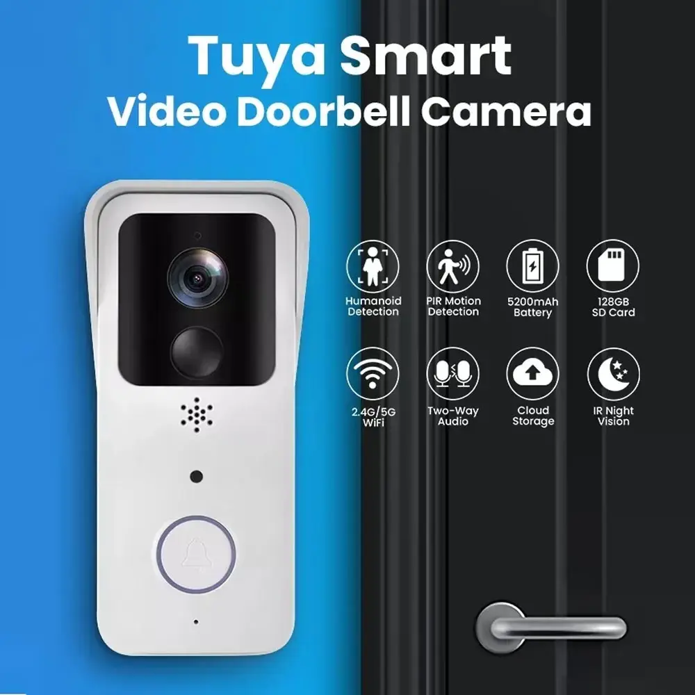 High Quality WiFi Doorbell Home WiFi Wireless Doorbell DC AC Battery Powered Camera Bell Doorbell Camera