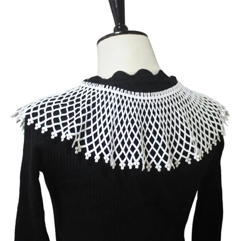 652F طوق شبكي قابل للتنفس، ياقة قابلة للفصل، ياقة كاذبة مرنة، عنق للنساء #3