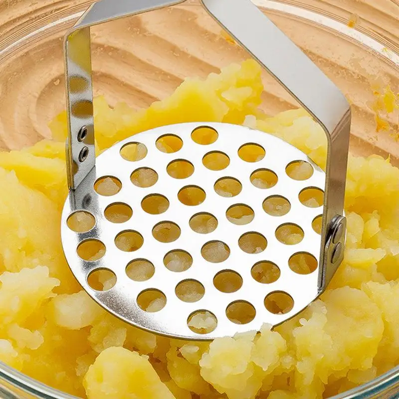 Trituradora de patatas de acero inoxidable, máquina Manual de barro a presión para frutas y verduras, trituradora de alimentos para niños, dispositivo de fabricación Gourmet