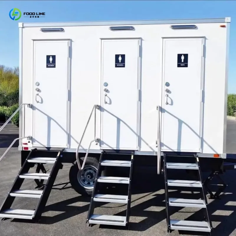 Luxury ADA Portable Restroom Shower, Toilet Trailer Heating Air Controller, for Weddings Festivals Construction Use