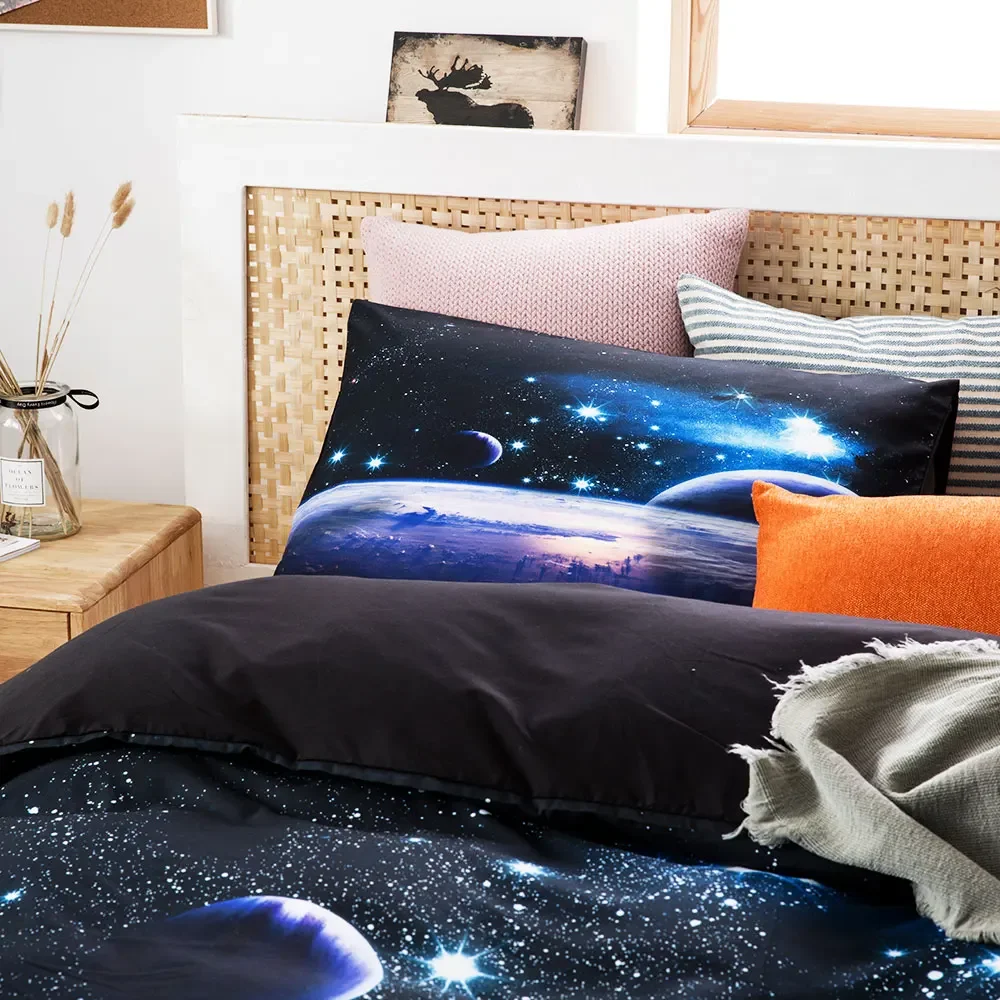 Space star 3d Galaxy Duvet Cover Set Single double Twin/Queen 2pcs/3pcs bedding sets Universe Outer Space Themed Bed Linen