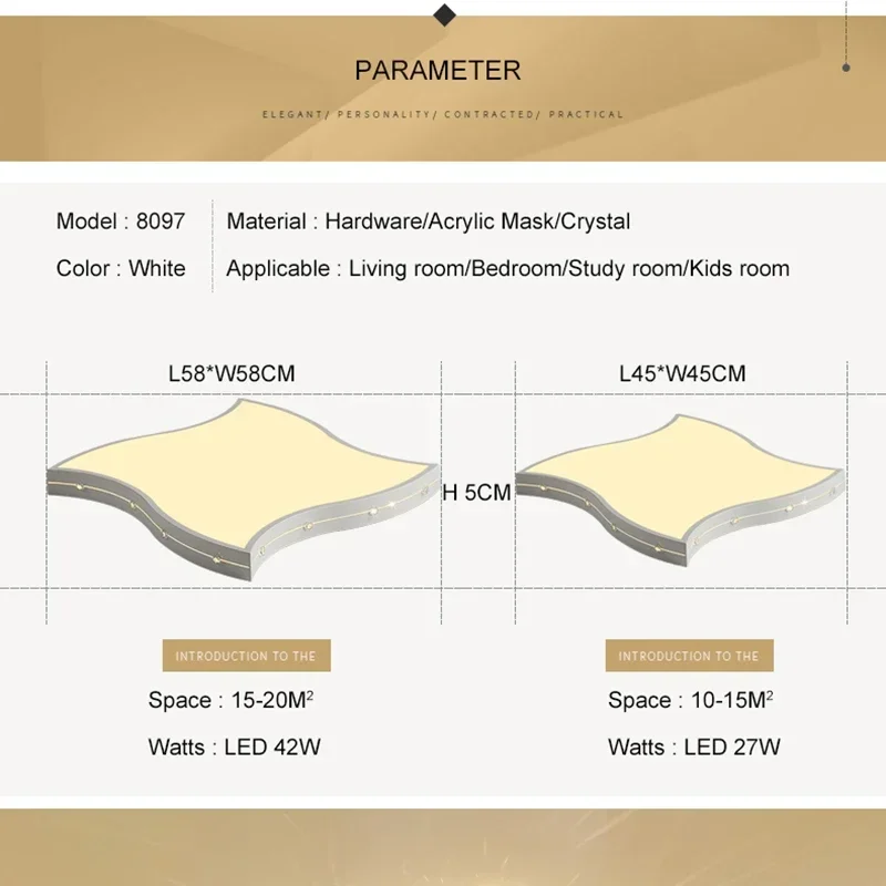 Modern LED Ceiling Light for Bedroom Study Room Kids' Area White Color Fixture  Hot Selling Interior Lighting