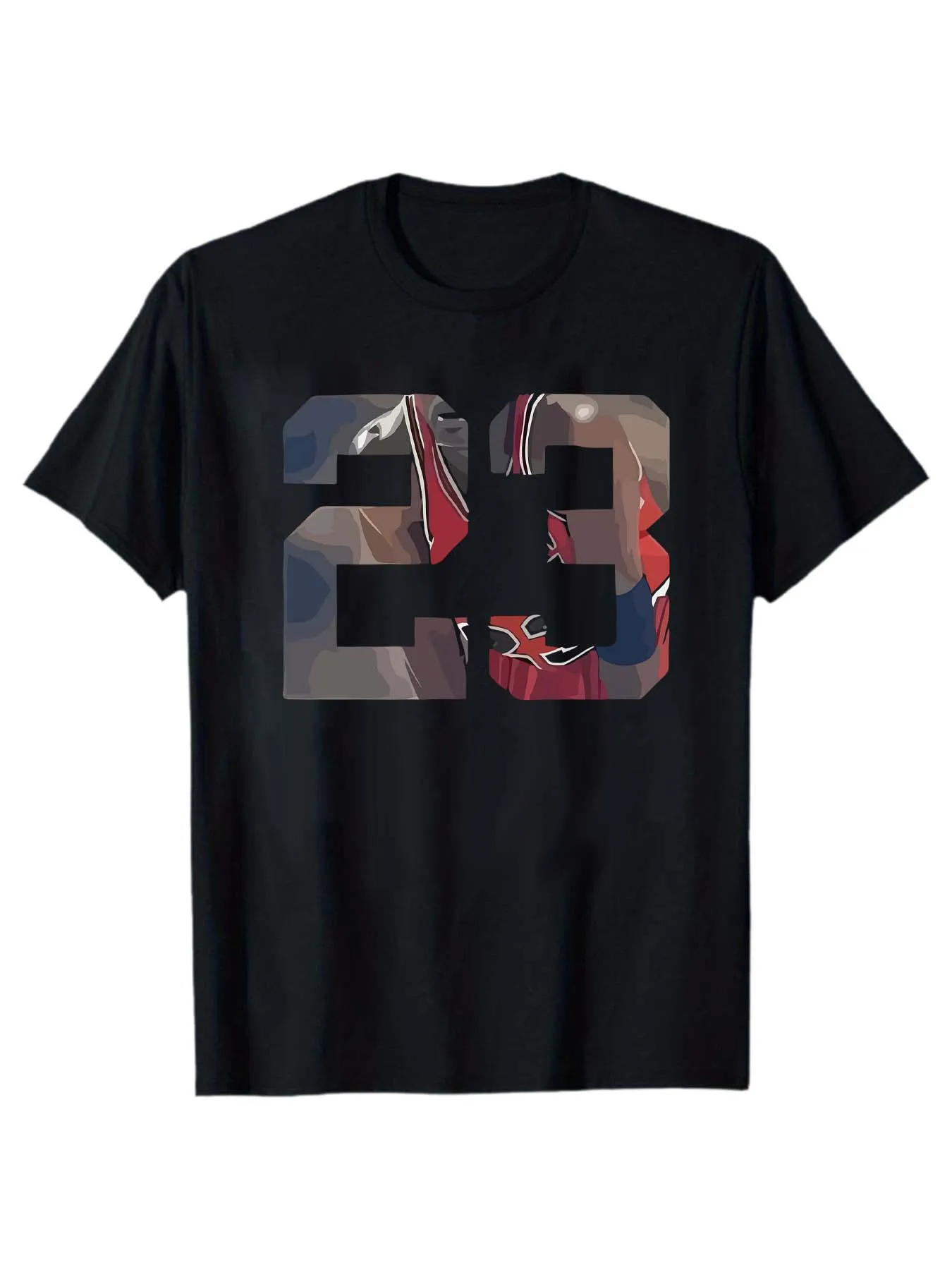 قميص رجالي كاجوال يومي بأكمام قصيرة مناسب لجميع المواسم مع رقم 23 عنصر وطباعة ممتعة للحفلات والهدايا. #1