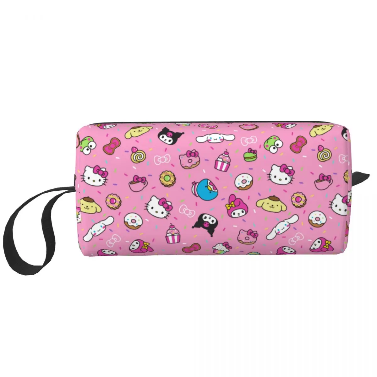 Characters Large Makeup Bag Beauty Pouch Travel Cosmetic Bags Hello Kitty Kuromi Organizer for Unisex