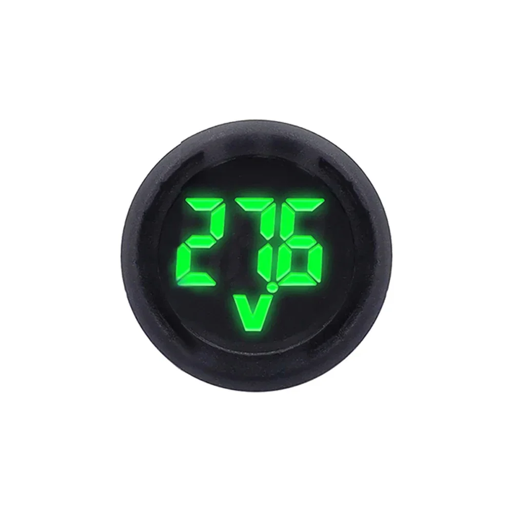 1PCS LED Digital Display Circular Two-wire Voltmeter DC 4-100V Digital Voltmeter Head Display Reverse Connection Protection