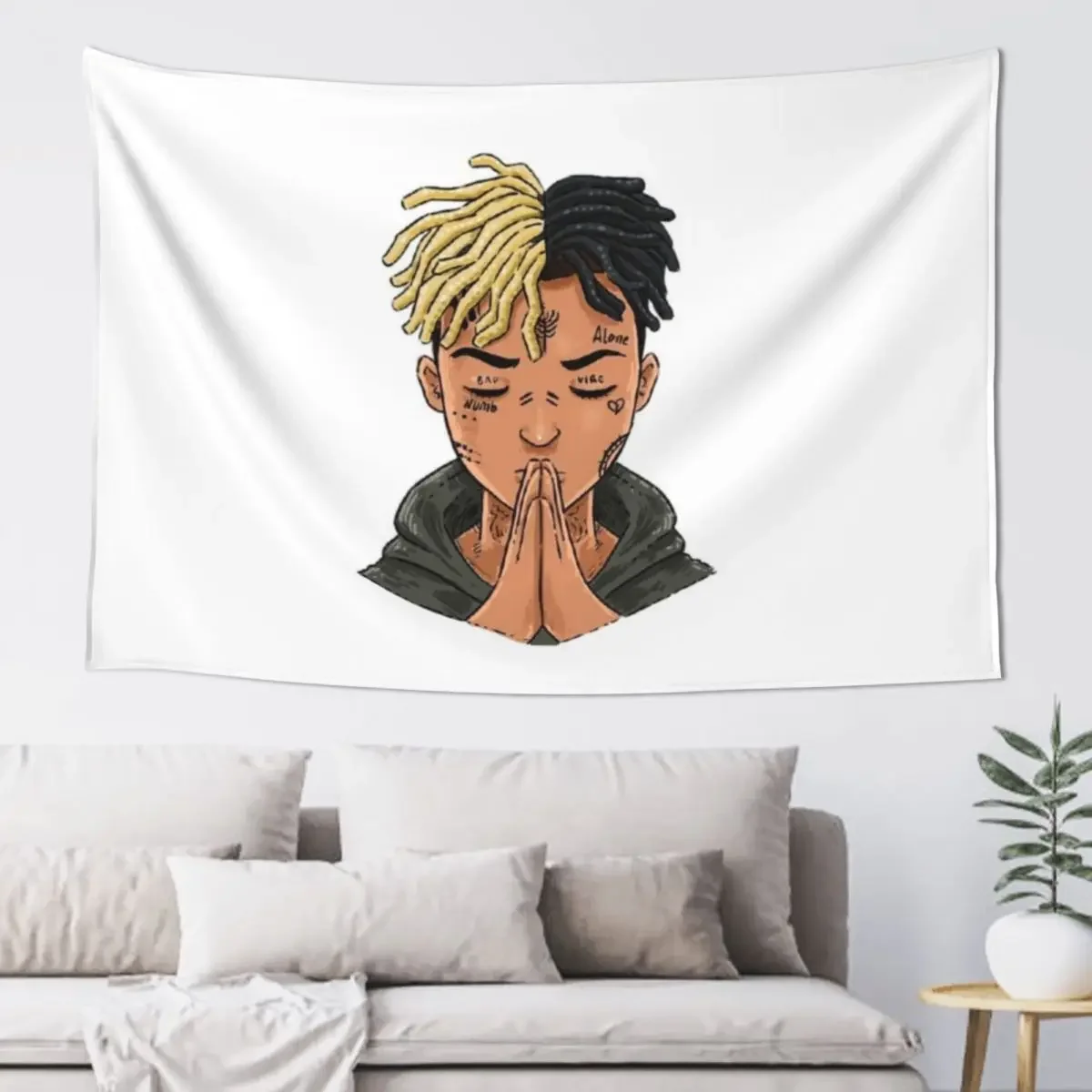 XXXTentation draw cartoon RIP legend Rap Tapestry Wall Mural Decoration For Bedroom Decoration Bedroom Tapestry