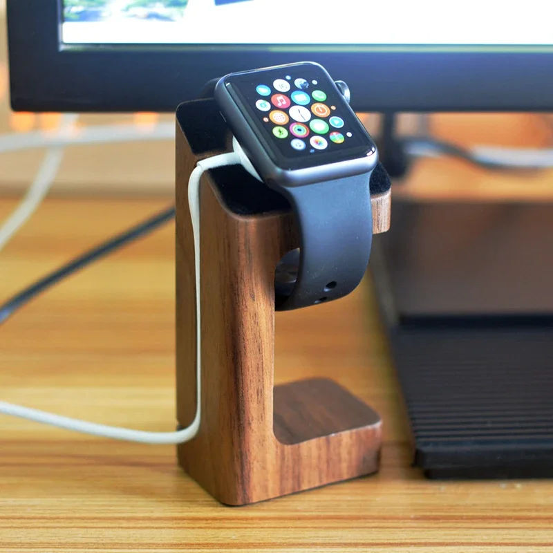 Wood Charger Stand Holder for Apple Watch Bracket Charging Cradle Stand for iWatch Charger Dock Station Desktop Wooden Bracket