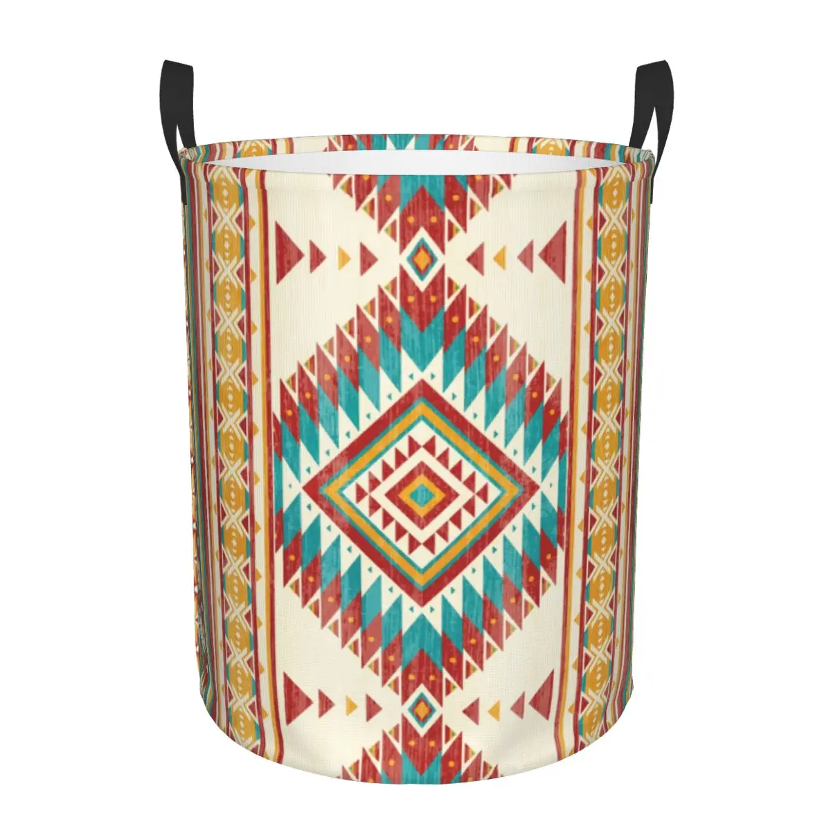 Custom Navajo Geometric Pattern Indian Print Ethnic Laundry Basket Foldable Large Clothes Storage Bin Baby Hamper