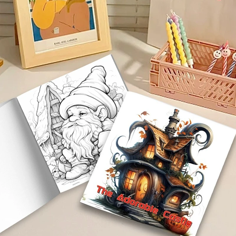 Cross-border Thickened Coloring Book for Little Girls, Cartoon Pattern Drawing Pad Suitable for Markers, Kids Coloring Notebook