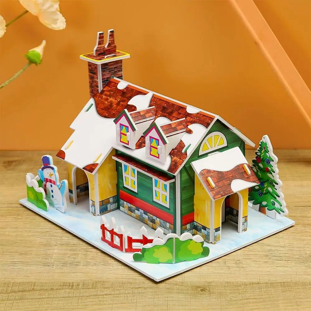 

Ручная обучающая сборка, Рождественская 3D-головоломка, модель дома, бумажное образование, обучающая головоломка ручной работы «сделай сам»