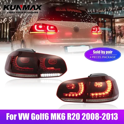 Pair Of LED Tail Lights For VW golf6 mk6 R20 2008-2013 Reverse Brake Turning Signal Car Rear Tail Light Assembly Plug And Play